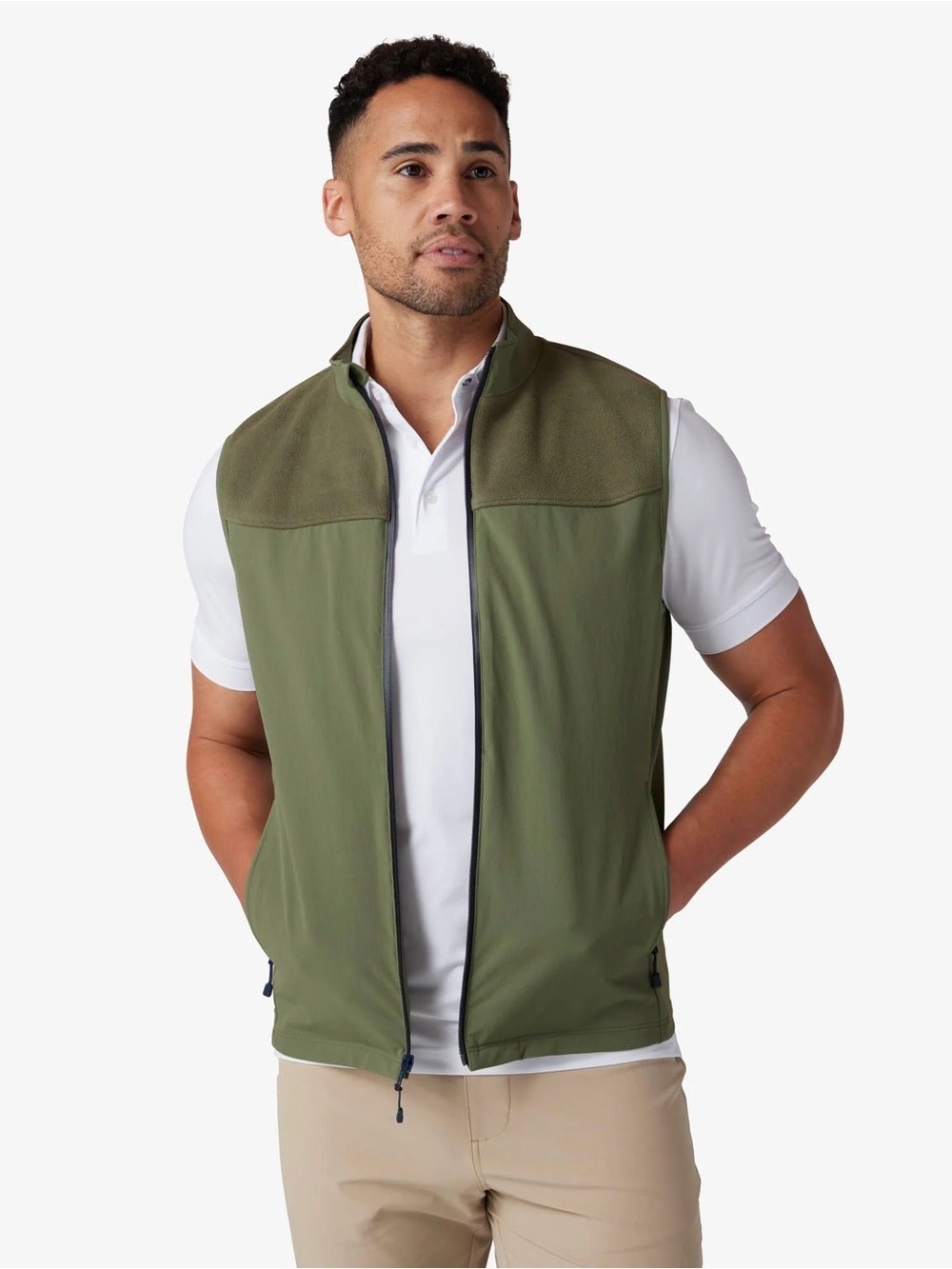 Mizzen + Main Venture Vest Olive Sage Full Zip Performance XL